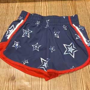 🌻3/$18 Athletic Works gray/red star running shorts. Sz 10/12